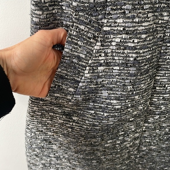 Diane Von Furstenberg Carpreena Tweed Metallic Shift Dress wool blend Size 0 - Picture 4 of 14